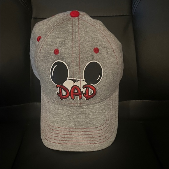 Disney Other - # 0849+ Gray Dad Hat with Red Accents